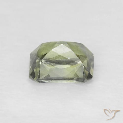 Saphir Gris vert naturelle Octogone / coupe Émeraude, 0.55 ct, VS