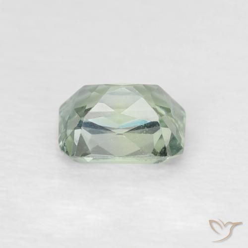Saphir Vert pâle naturelle Octogone / coupe Émeraude, 0.60 ct, VVS-VS