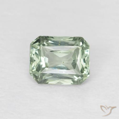 0.53ct Naturel Forêt verte Saphir, Octogone / coupe Émeraude, VVS, Photo A