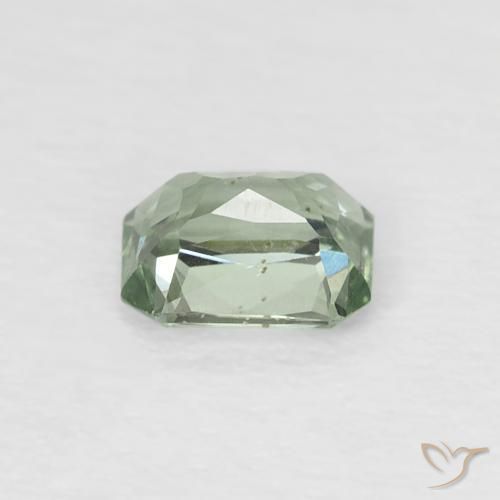 Saphir Forêt verte naturelle Octogone / coupe Émeraude, 0.53 ct, VVS