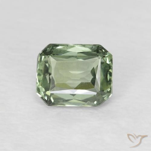 0.59ct Naturel Vert moyen Saphir, Taille émeraude, VVS
