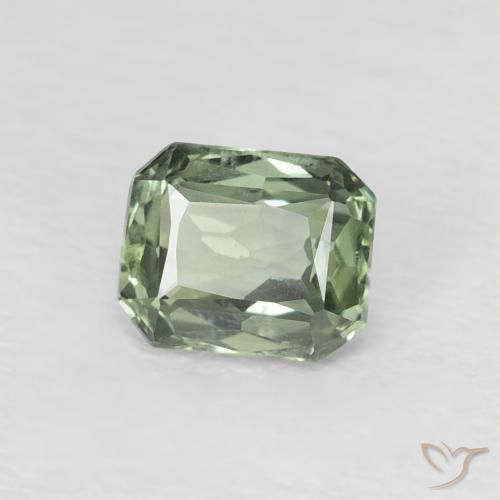 Saphir Vert moyen naturelle Octogone / coupe Émeraude, 0.59 ct, VVS