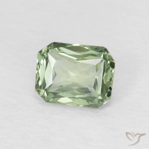 Saphir Medium Light Green naturelle Octogone / coupe Émeraude, 0.56 ct, VVS