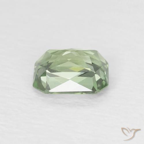 Saphir Medium Light Green naturelle Octogone / coupe Émeraude, 0.56 ct, VVS