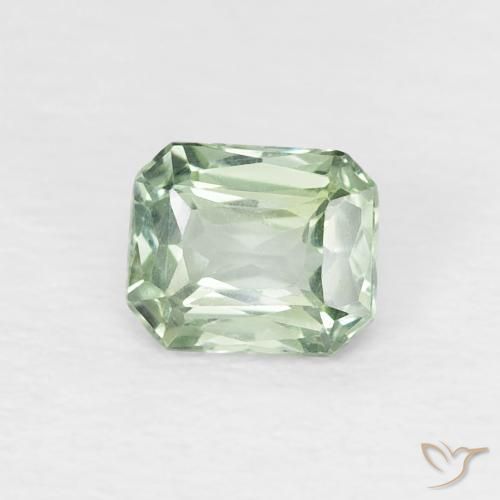 Saphir Vert pâle naturelle Octogone / coupe Émeraude, 0.52 ct, VVS
