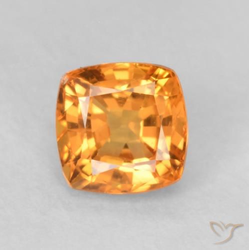 0.60ct Naturel Orange moyen Saphir, Coussin, VVS-VS, Photo A