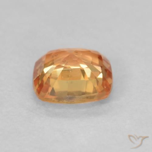 Saphir Orange moyen naturelle Coussin, 0.50 ct, VVS-VS