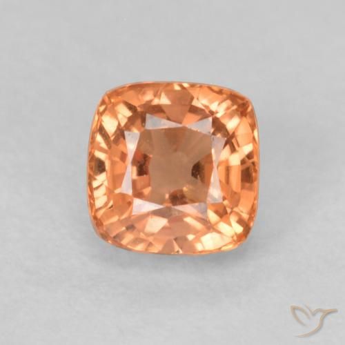 0.63ct Naturel Orange gingembre Saphir, Coussin, VVS-VS