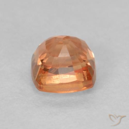 Saphir Orange gingembre naturelle Coussin, 0.63 ct, VVS-VS