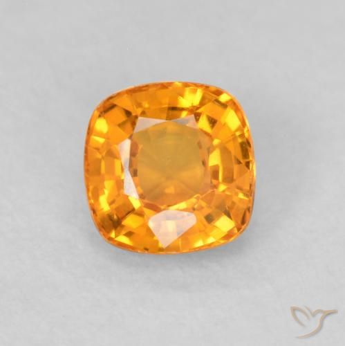 0.48ct Naturel Orange vif Saphir, Coussin, VVS-VS