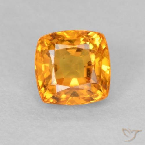 0.61ct Naturel Orange moyen Saphir, Coussin, VVS-VS