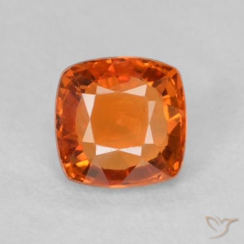 0.55ct Naturel Orange feu Saphir, Coussin, VVS-VS