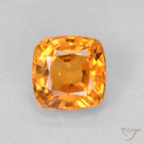 0.55ct Naturel Orange vif Saphir, Coussin, VVS-VS