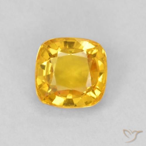 0.62ct Naturel Doré vif Saphir, Coussin, VVS