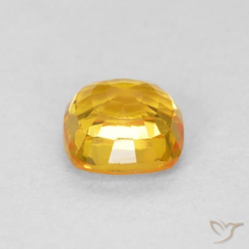 Saphir Doré vif naturelle Coussin, 0.62 ct, VVS