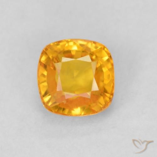 0.68ct Naturel Orange moyen Saphir, Coussin, VVS
