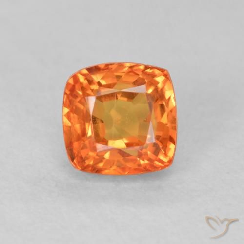 0.64ct Naturel Orange vif Saphir, Coussin, VVS