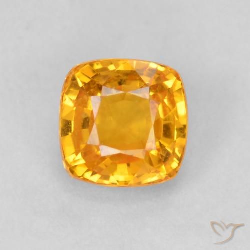 0.76ct Naturel Orange-or Saphir, Coussin, VVS