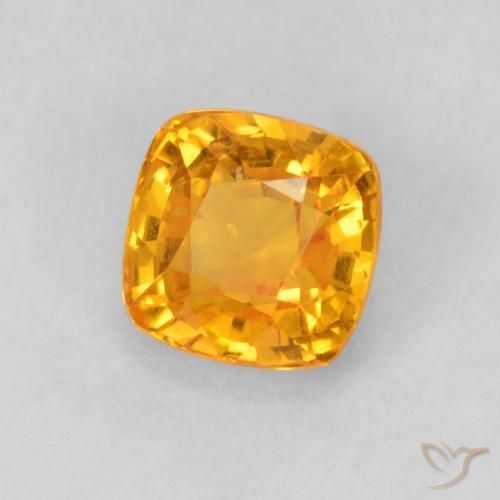 Saphir Orange-or naturelle Coussin, 0.76 ct, VVS