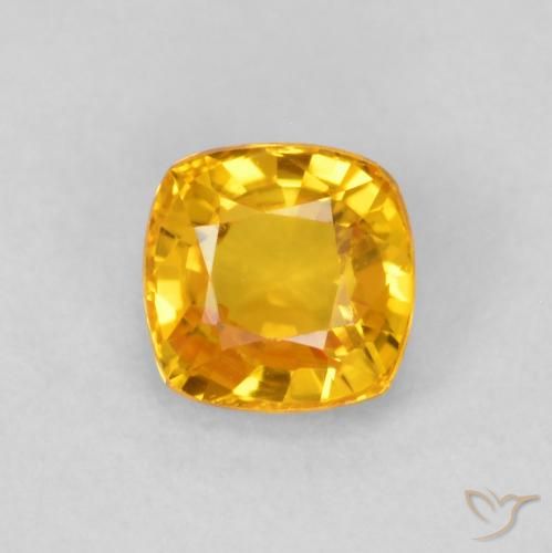 0.63ct Naturel Doré moyen Saphir, Coussin, VVS