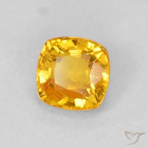 Saphir Doré moyen naturelle Coussin, 0.63 ct, VVS