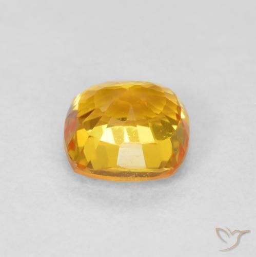 Saphir Doré moyen naturelle Coussin, 0.63 ct, VVS