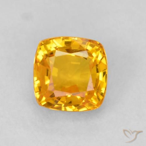 0.78ct Naturel Orange Doré Saphir, Coussin, VVS