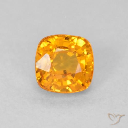 0.56ct Naturel Orange vif Saphir, Coussin, VVS