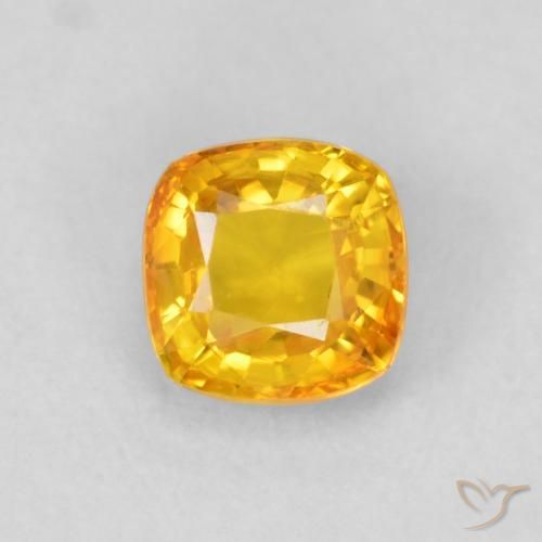 0.65ct Naturel Doré moyen Saphir, Coussin, VVS