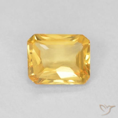 0.44ct Naturel Or moyen Saphir, Taille émeraude, VVS
