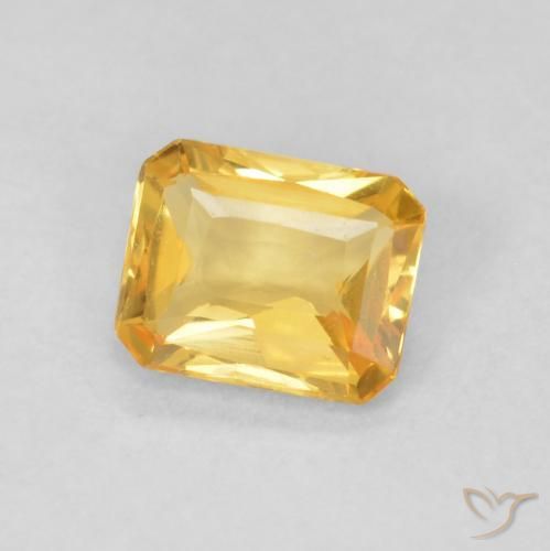 Saphir Or moyen naturelle Octogone / coupe Émeraude, 0.44 ct, VVS