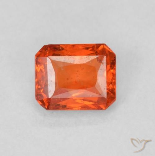 0.53ct Naturel Orange chaud Saphir, Taille émeraude, SI