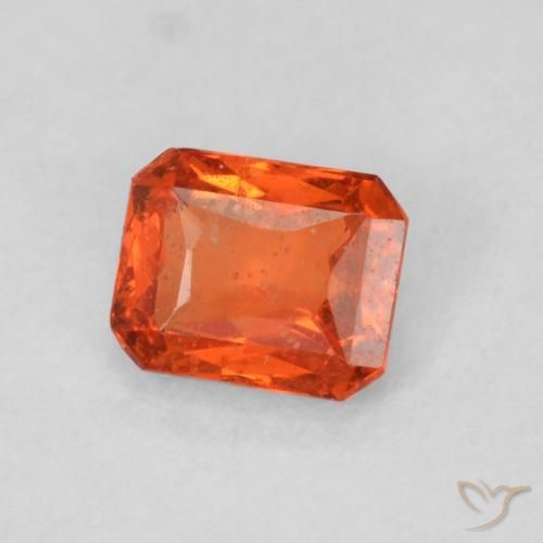Saphir Orange chaud naturelle Octogone / coupe Émeraude, 0.53 ct, SI