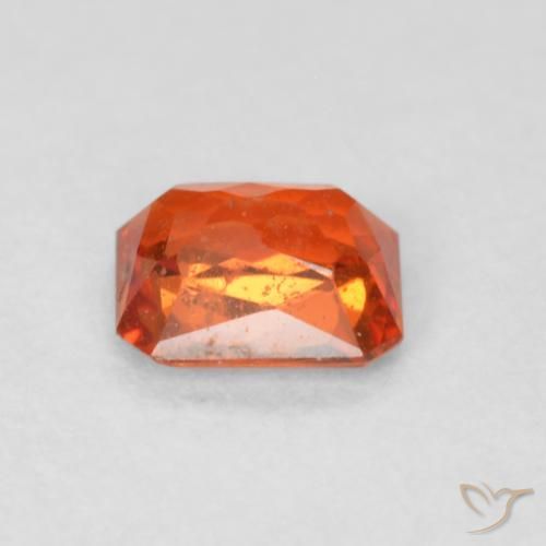 Saphir Orange chaud naturelle Octogone / coupe Émeraude, 0.53 ct, SI