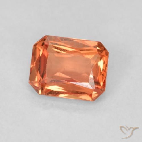 Saphir Rouge-orange naturelle Octogone / coupe Émeraude, 0.55 ct, VS