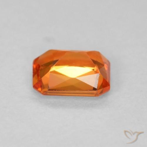 Saphir Orange feu naturelle Octogone / coupe Émeraude, 0.54 ct, VS