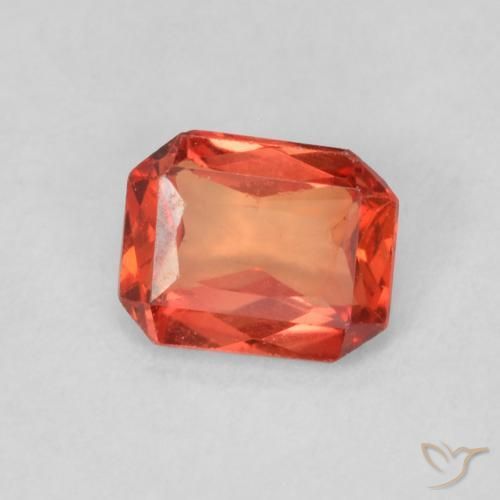 Saphir Orange rougeâtre naturelle Octogone / coupe Émeraude, 0.49 ct, VS