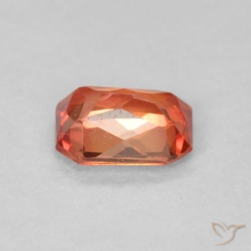 Saphir Orange rougeâtre naturelle Octogone / coupe Émeraude, 0.49 ct, VS