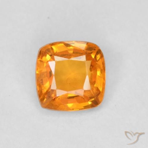 0.49ct Naturel Orange vif Saphir, Coussin, VS