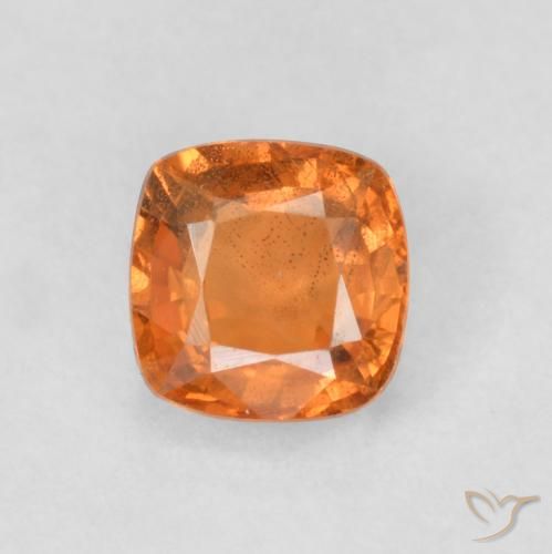0.69ct Naturel Orange foncé Saphir, Coussin, VS
