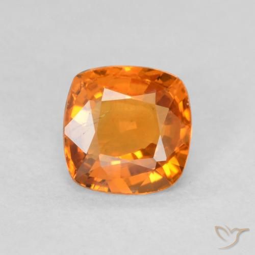 0.56ct Naturel Orange vif Saphir, Coussin, VS