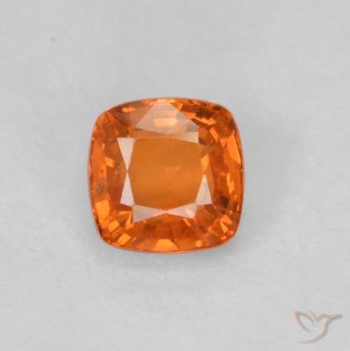 0.49ct Naturel Ambre orange Saphir, Coussin, VS