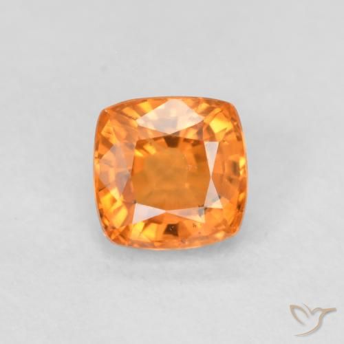 0.53ct Naturel Ambre orange Saphir, Coussin, VS
