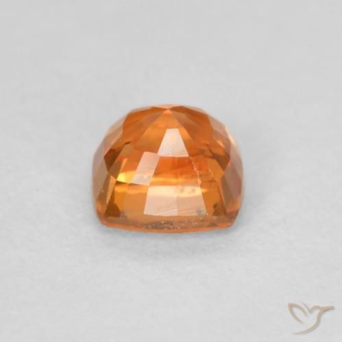 Saphir Ambre orange naturelle Coussin, 0.53 ct, VS