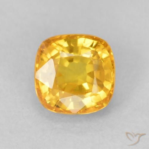 0.64ct Naturel Orange Doré Saphir, Coussin, VVS-VS