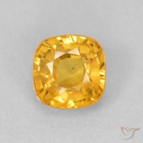 0.56ct Naturel Orange Doré Saphir, Coussin, VVS-VS