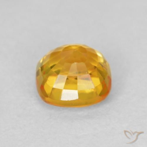 Saphir Orange Doré naturelle Coussin, 0.56 ct, VVS-VS