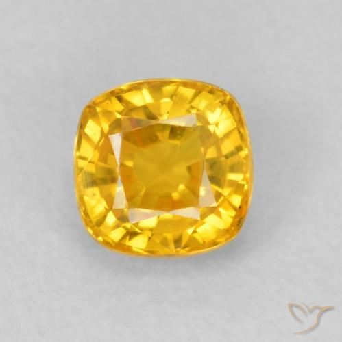 0.60ct Naturel Orange doré Saphir, Coussin, VVS-VS