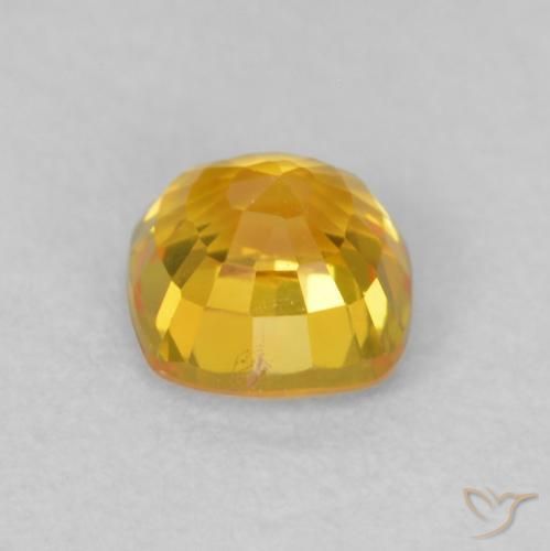 Saphir Orange doré naturelle Coussin, 0.60 ct, VVS-VS
