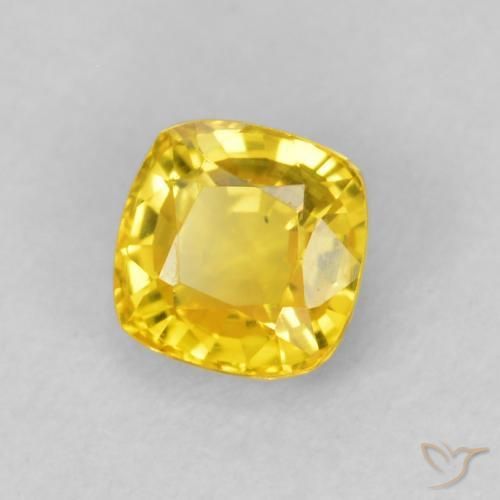 Saphir Doré jaunâtre naturelle Coussin, 0.54 ct, VVS-VS